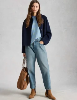 Mid Rise Straight Leg Jeans