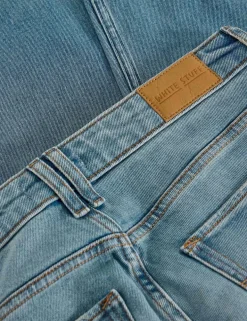 Mid Rise Straight Leg Jeans