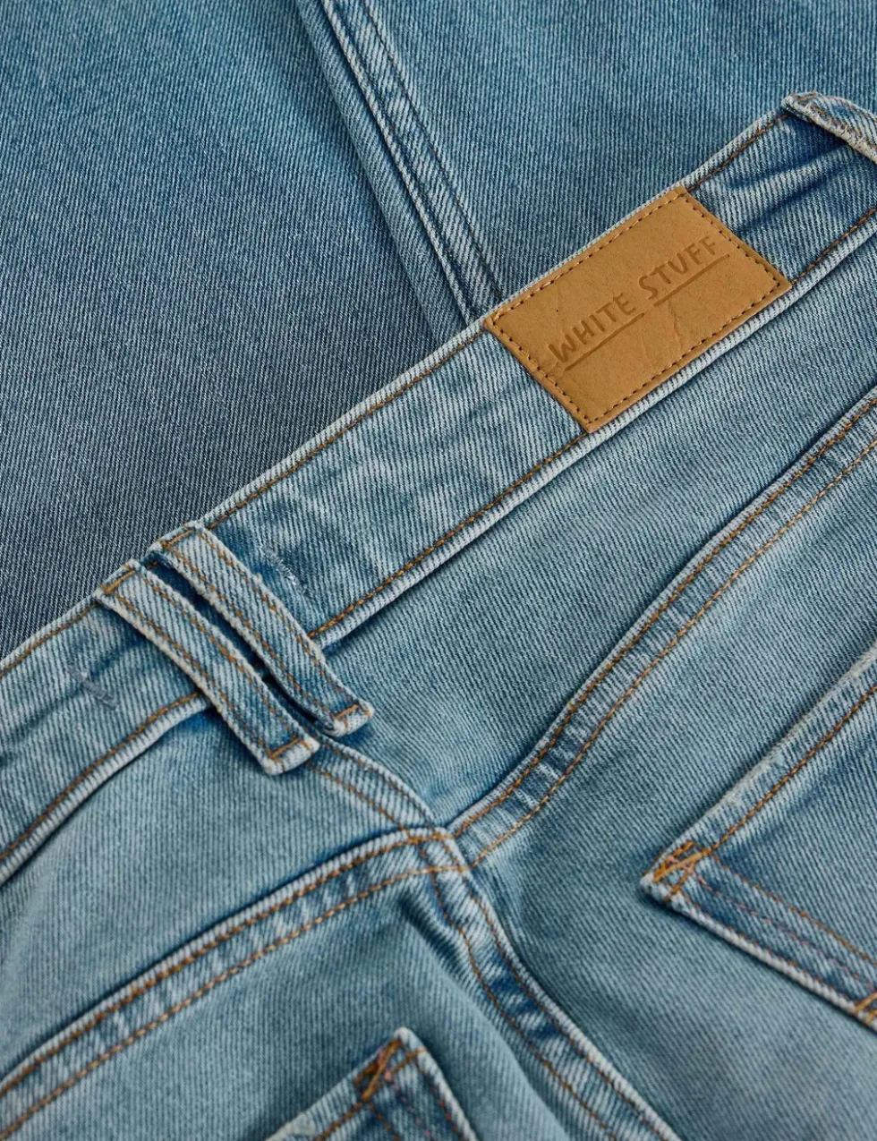 Mid Rise Straight Leg Jeans