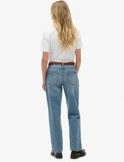Mid Rise Straight Leg Jeans