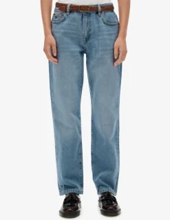 Mid Rise Straight Leg Jeans