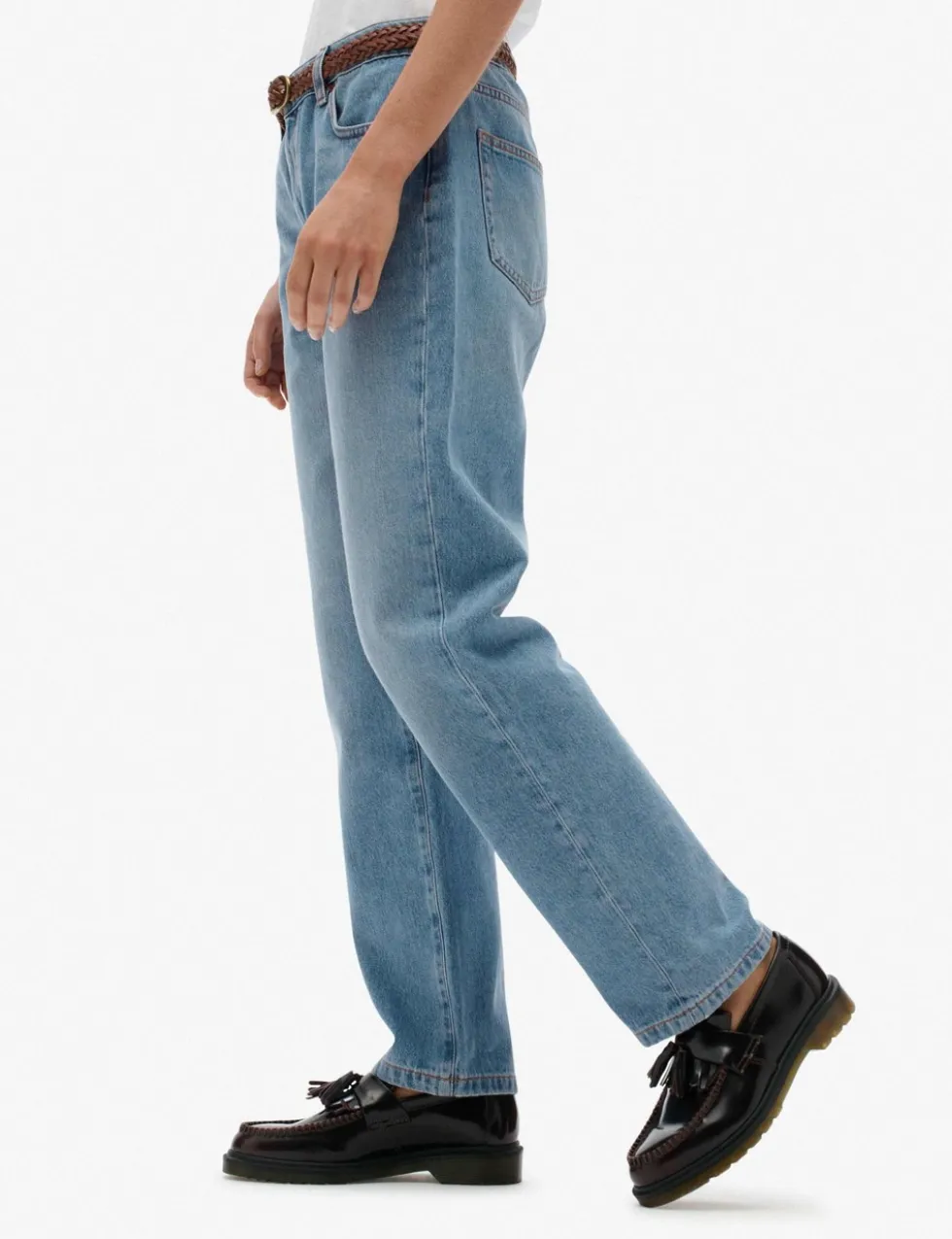 Mid Rise Straight Leg Jeans