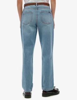 Mid Rise Straight Leg Jeans