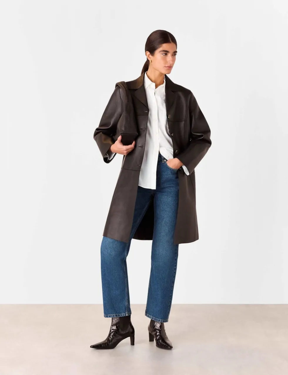 Mid Rise Straight Leg Jeans