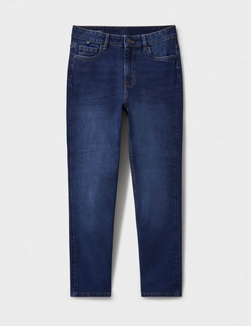 Mid Rise Straight Leg Jeans