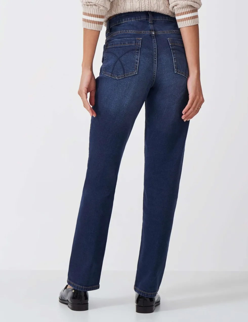 Mid Rise Straight Leg Jeans