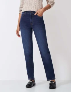 Mid Rise Straight Leg Jeans