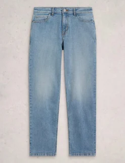 Mid Rise Straight Leg Jeans