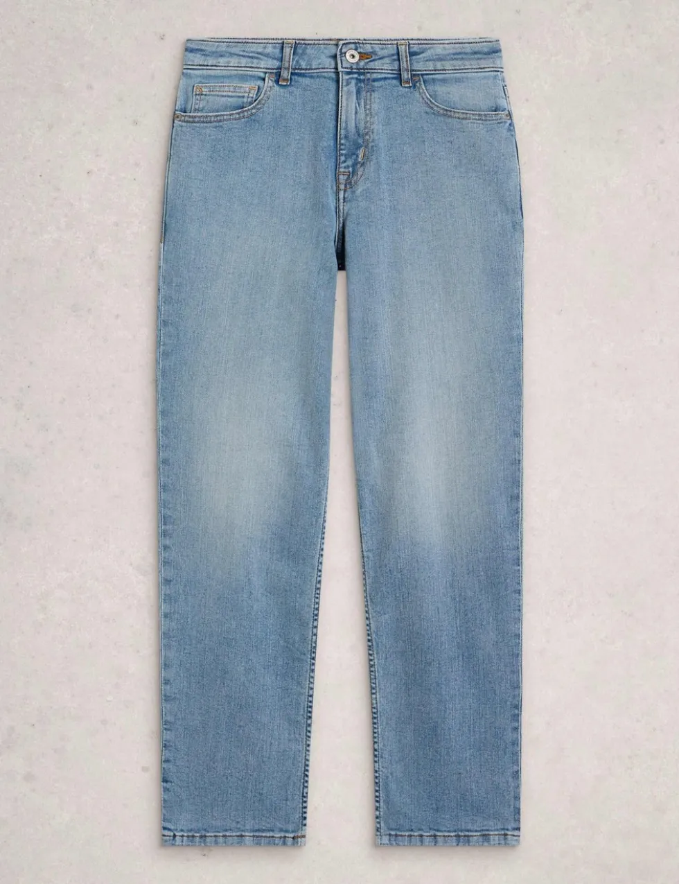 Mid Rise Straight Leg Jeans