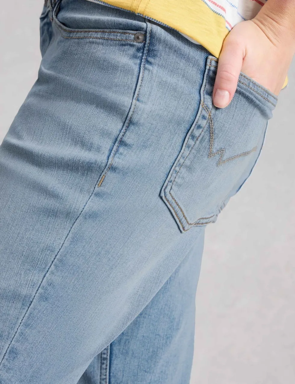 Mid Rise Straight Leg Jeans