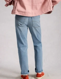 Mid Rise Straight Leg Jeans