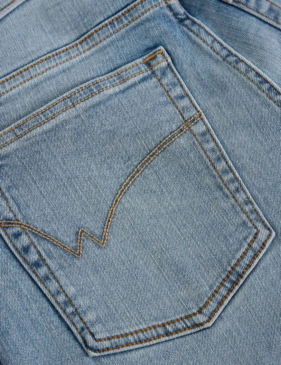 Mid Rise Straight Leg Jeans