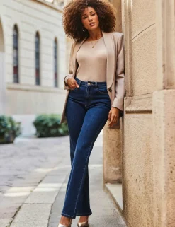 Mid Rise Straight Leg Jeans