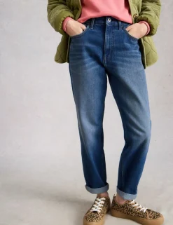 Mid Rise Straight Leg Jeans