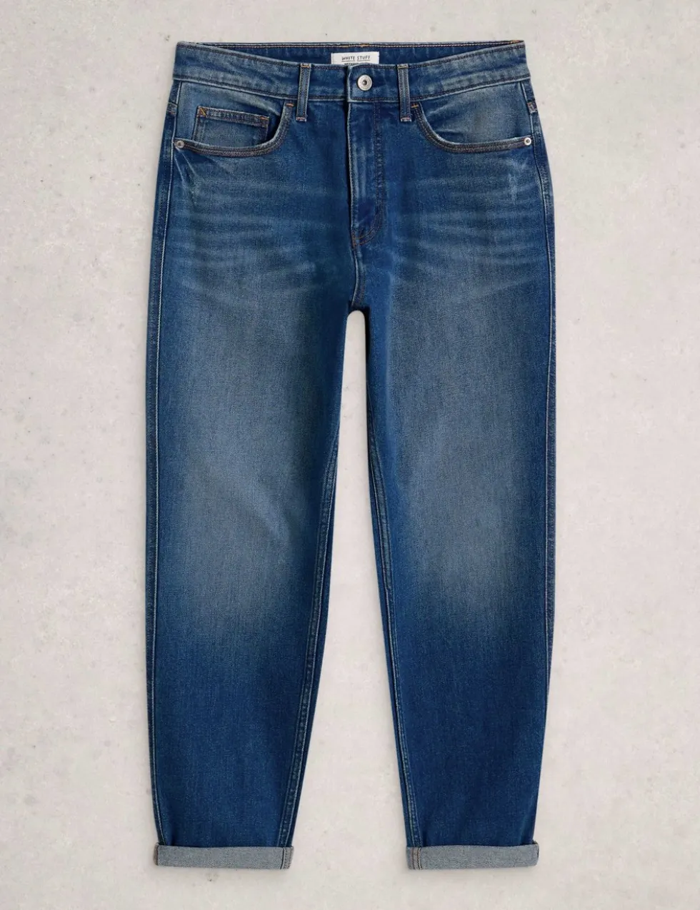 Mid Rise Straight Leg Jeans
