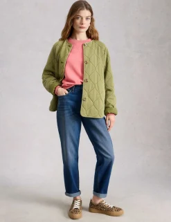 Mid Rise Straight Leg Jeans