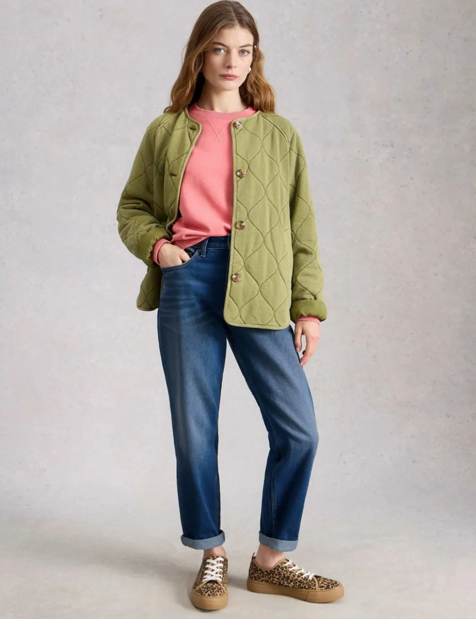 Mid Rise Straight Leg Jeans