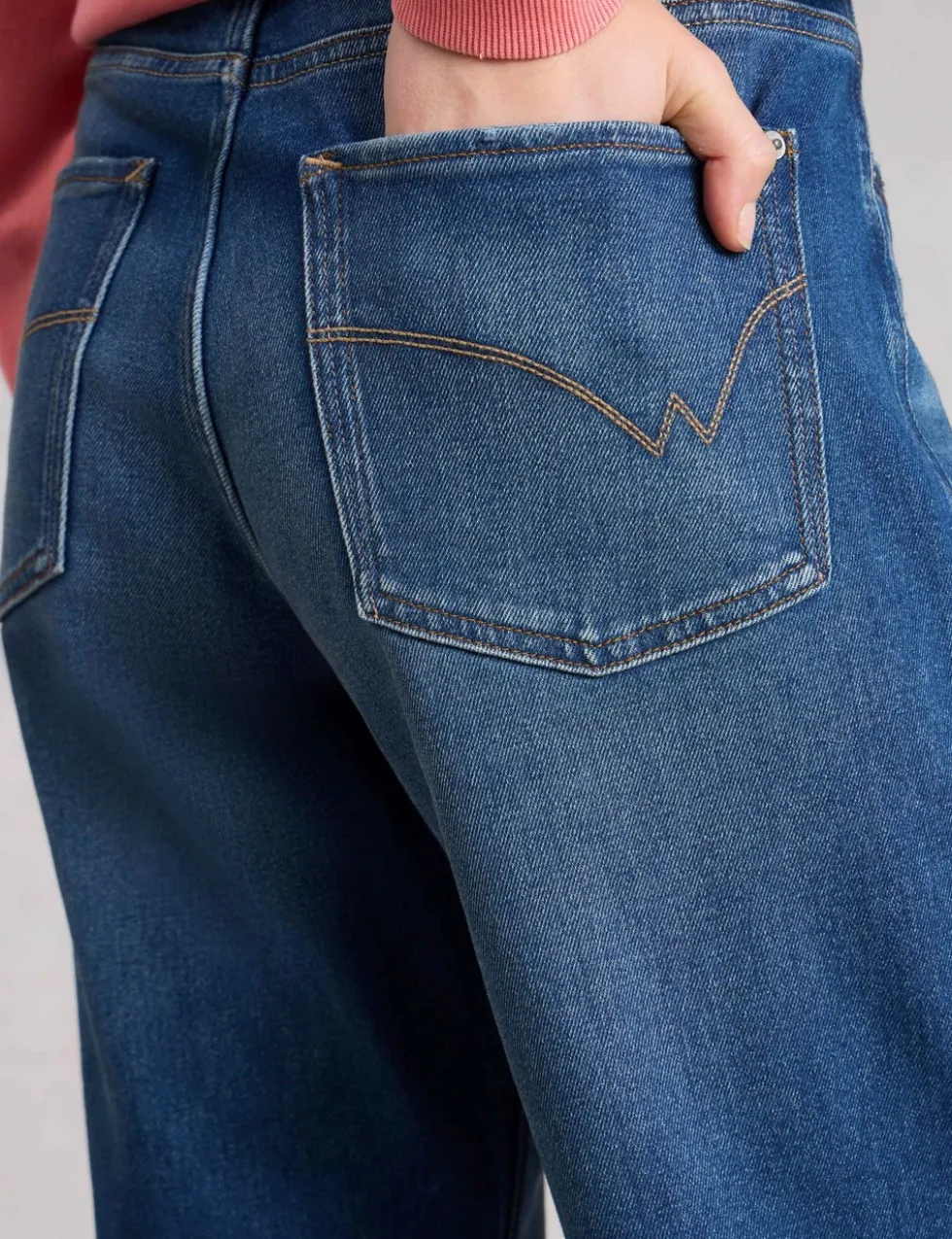 Mid Rise Straight Leg Jeans