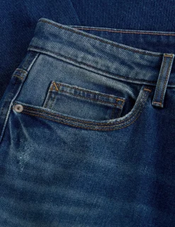 Mid Rise Straight Leg Jeans