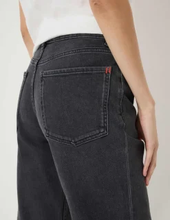 Mid Rise Straight Leg Turn Up Jeans