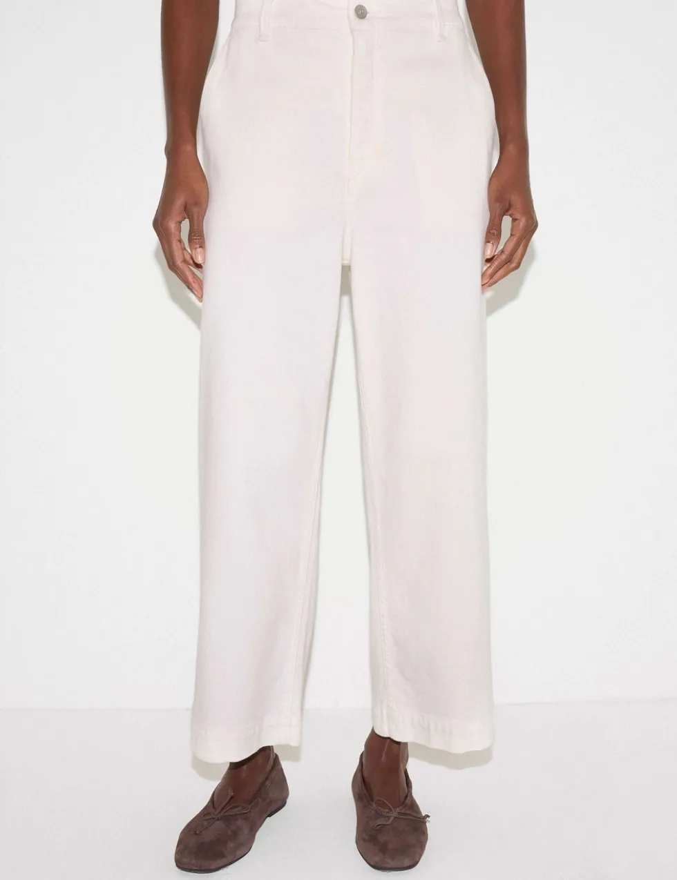 Mid Rise Wide Leg Ankle Grazer Jeans
