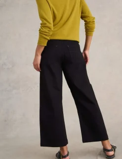 Mid Rise Wide Leg Cropped Jeans