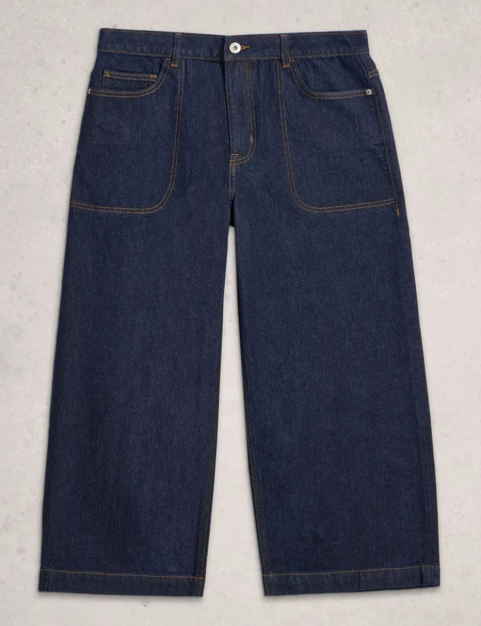 Mid Rise Wide Leg Cropped Jeans