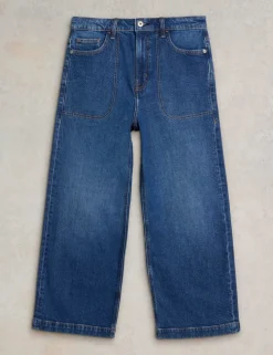Mid Rise Wide Leg Cropped Jeans