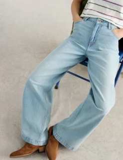 Mid Rise Wide Leg Jeans