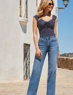 Mid Rise Wide Leg Jeans