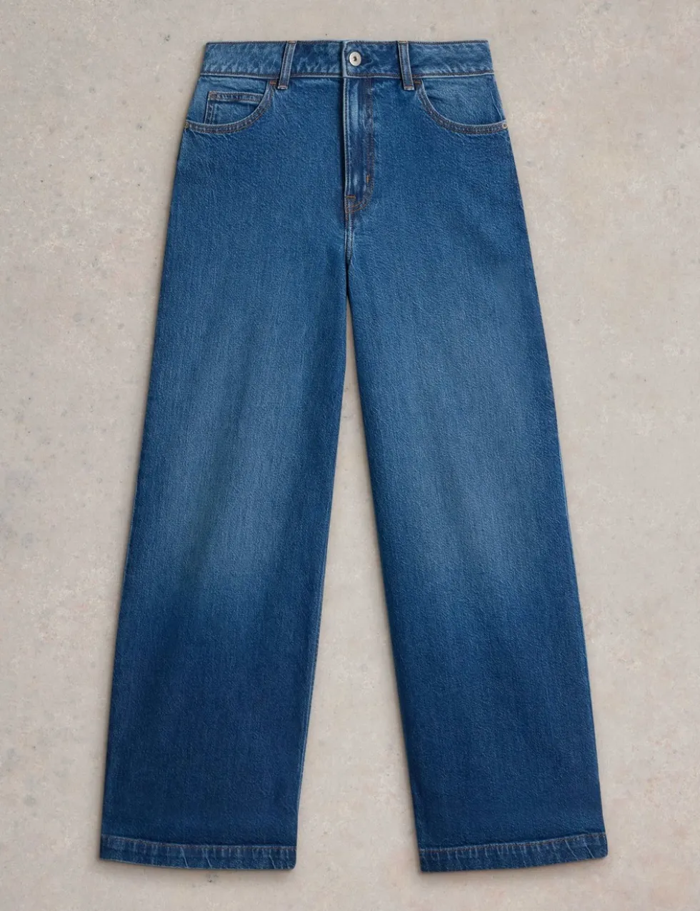 Mid Rise Wide Leg Jeans