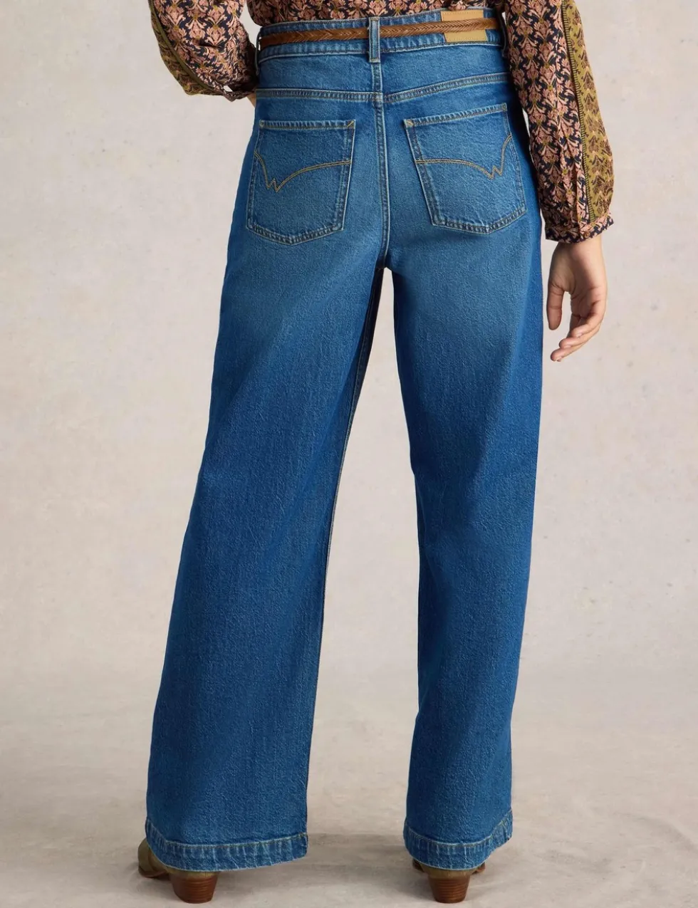 Mid Rise Wide Leg Jeans