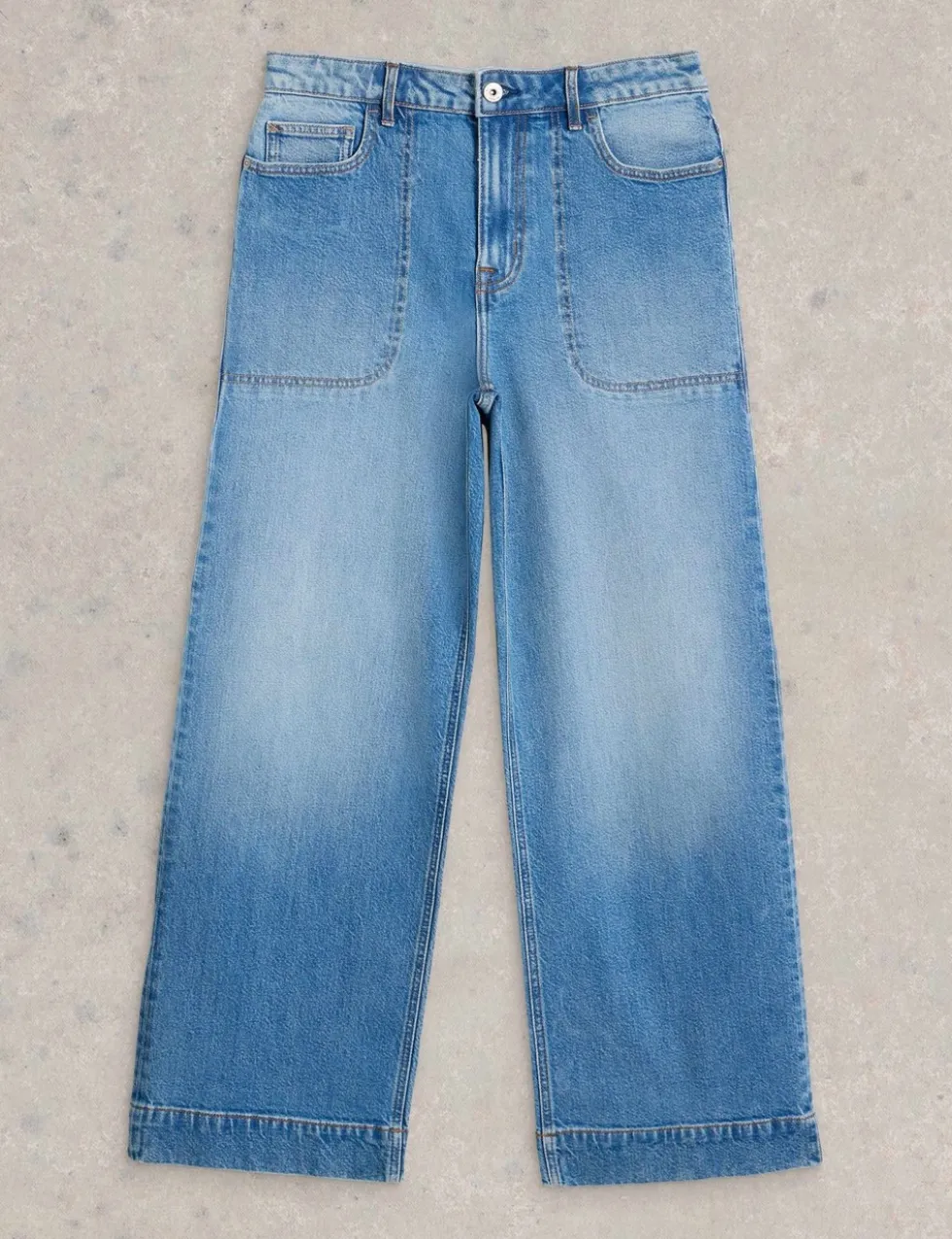 Mid Rise Wide Leg Jeans