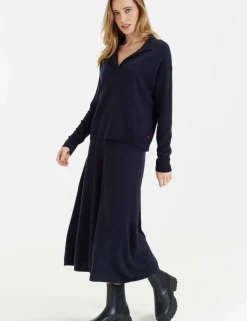 Midi A-Line Skirt with Cashmere