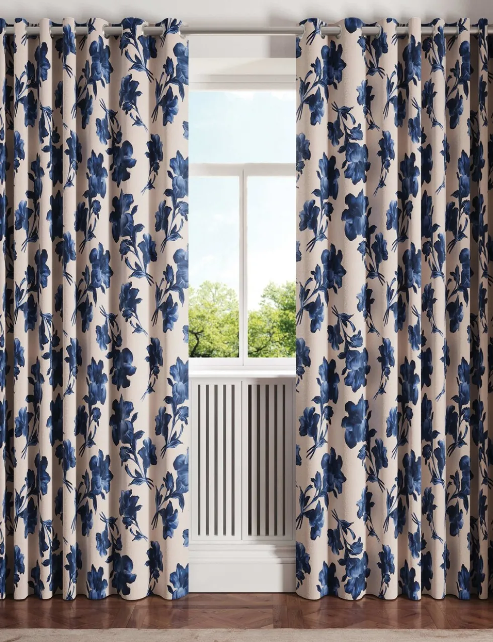 Midnight Garden Lined Curtains
