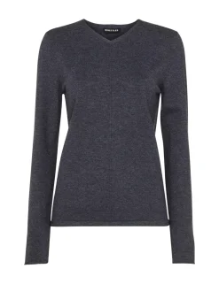 Mila Cotton Blend Ribbed V-Neck Jumper