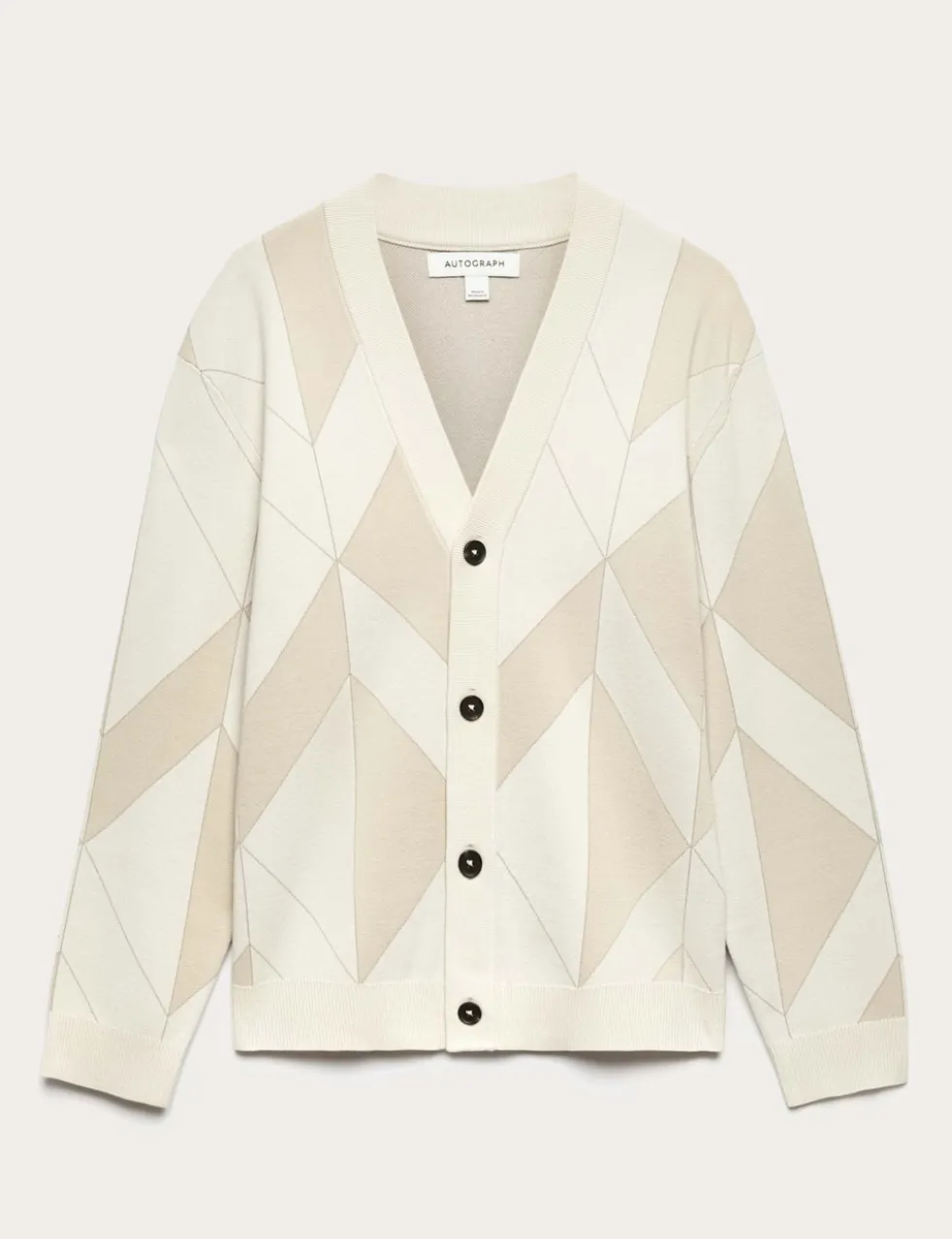 Milano-Knit V-Neck Jacquard Cardigan