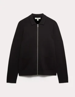 Milano-knit Zip up Knitted Jacket