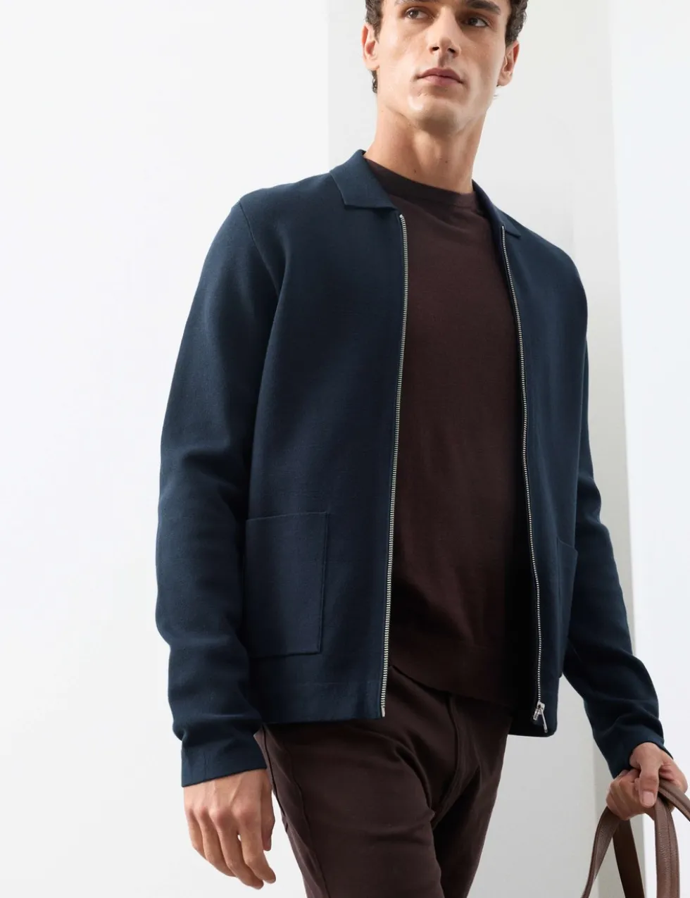 Milano-knit Zip up Knitted Jacket