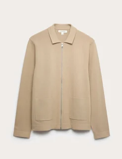 Milano-knit Zip up Knitted Jacket