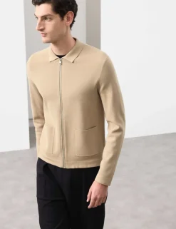 Milano-knit Zip up Knitted Jacket
