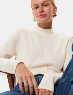 Mira Cotton Blend Textured Funnel Neck Jumper