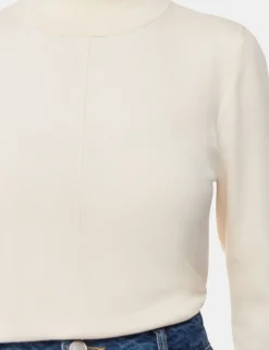Mira Cotton Blend Textured Funnel Neck Jumper