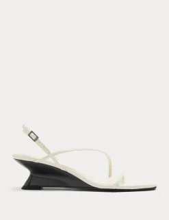 Mirrored Strappy Wedge Heeled Sandals