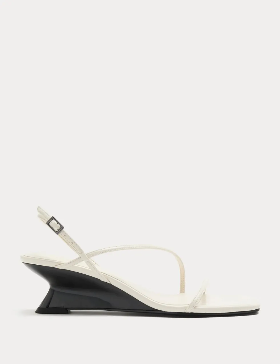 Mirrored Strappy Wedge Heeled Sandals
