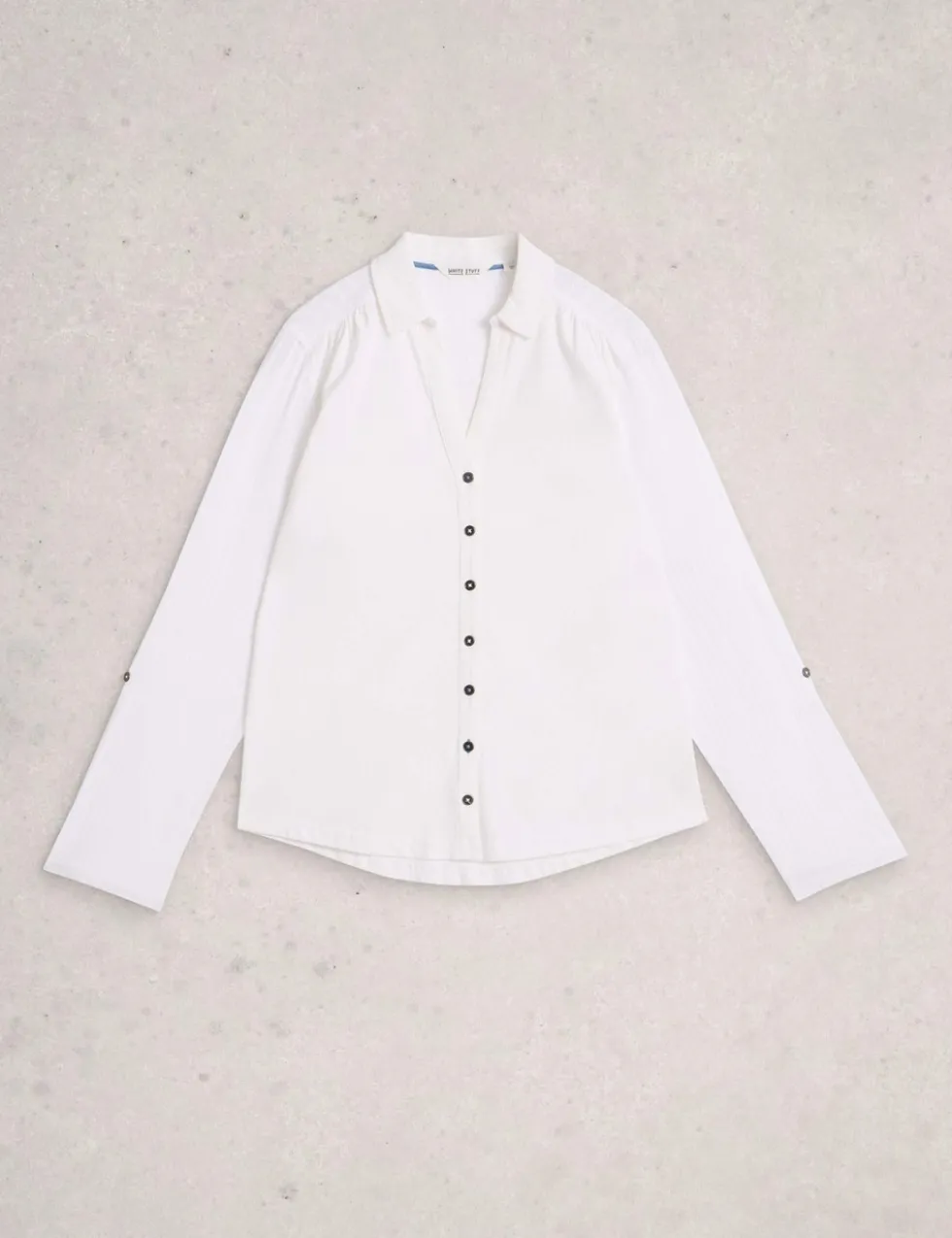 Mixed Jersey Sheer Sleeves Shirt
