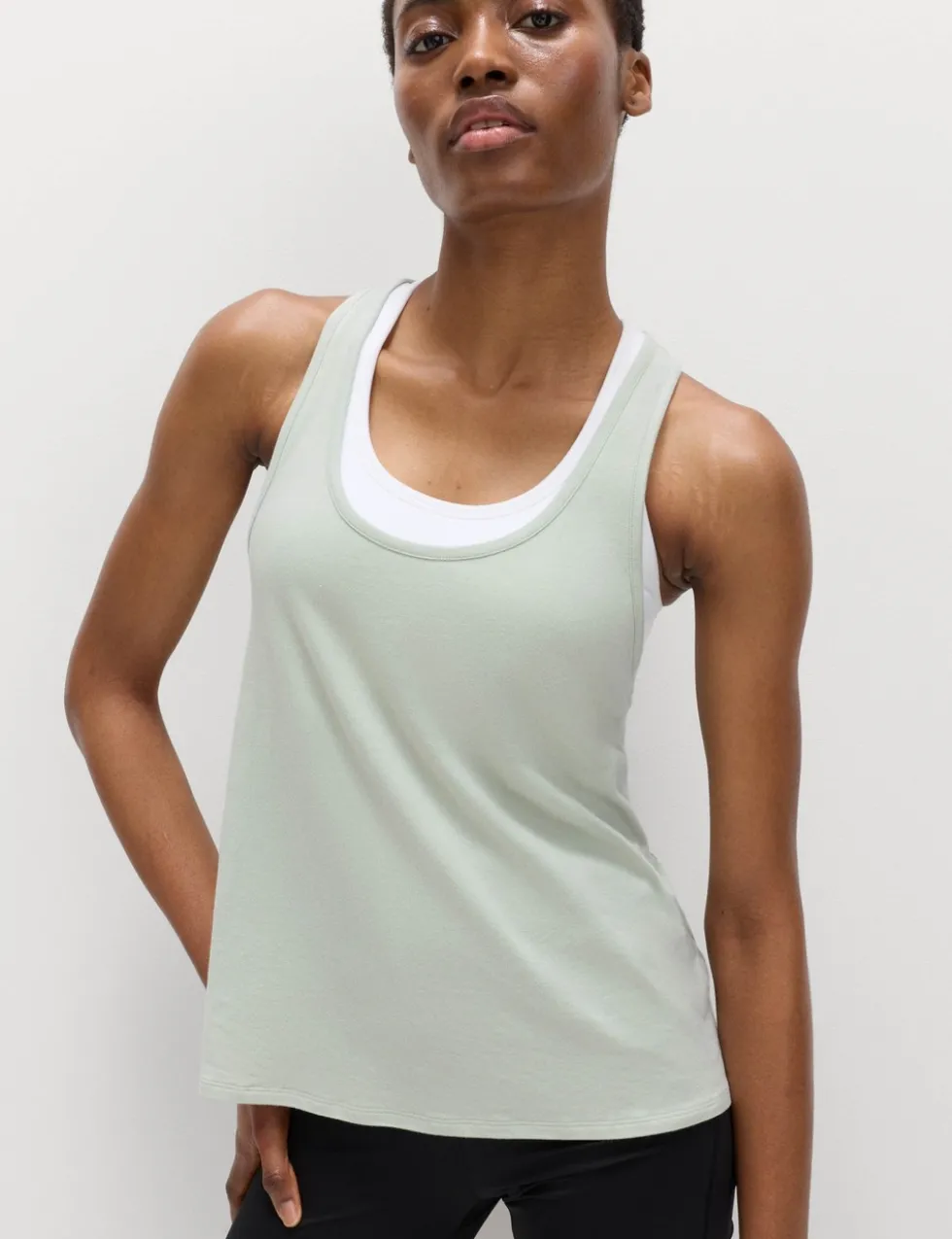 Modal Blend Pleat Back Relaxed Vest Top