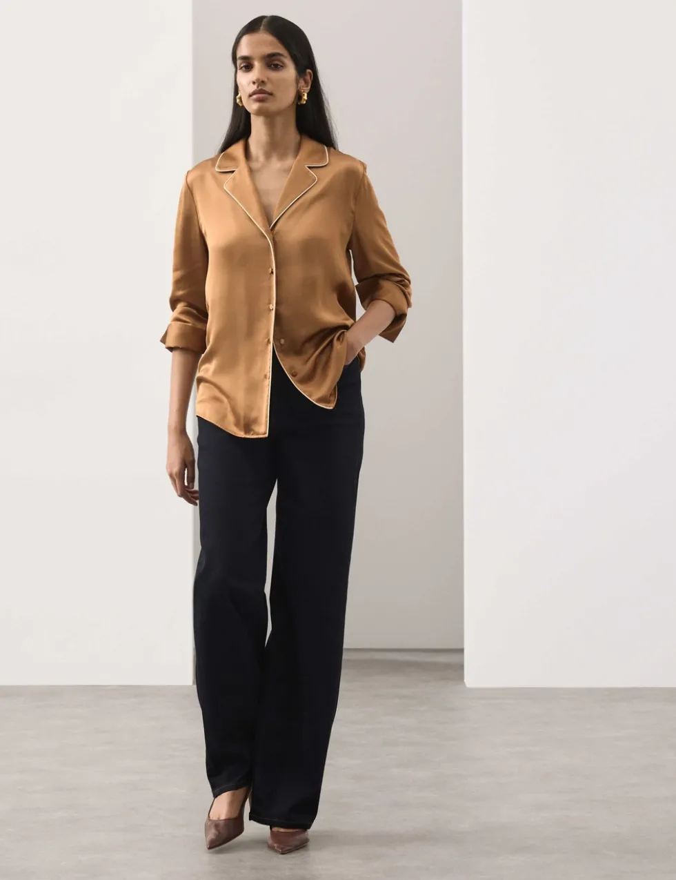 Modal Blend Revere Collared Shirt