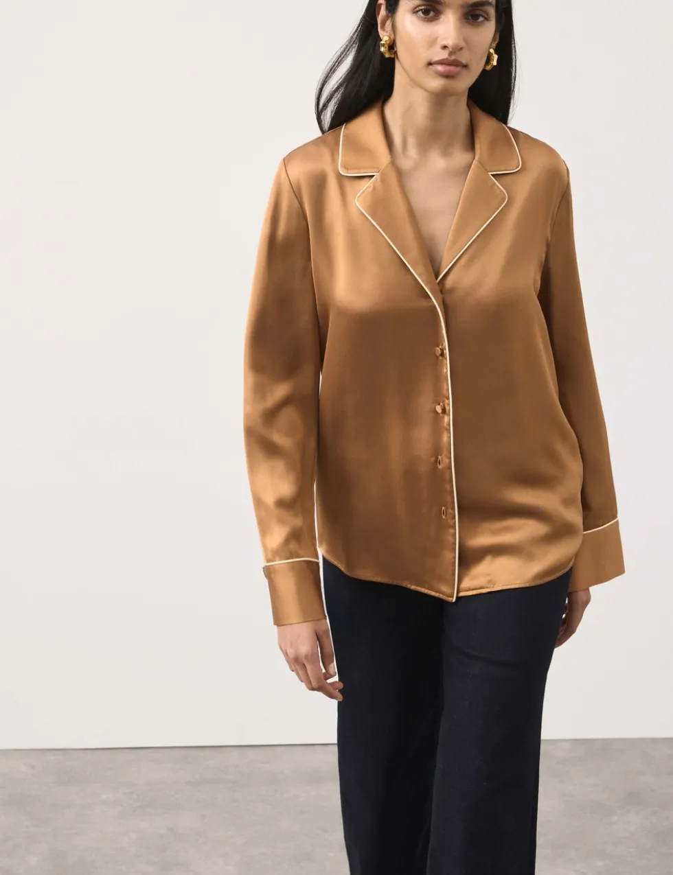 Modal Blend Revere Collared Shirt
