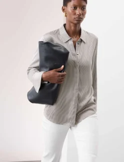 Modal Blend Satin Striped Shirt